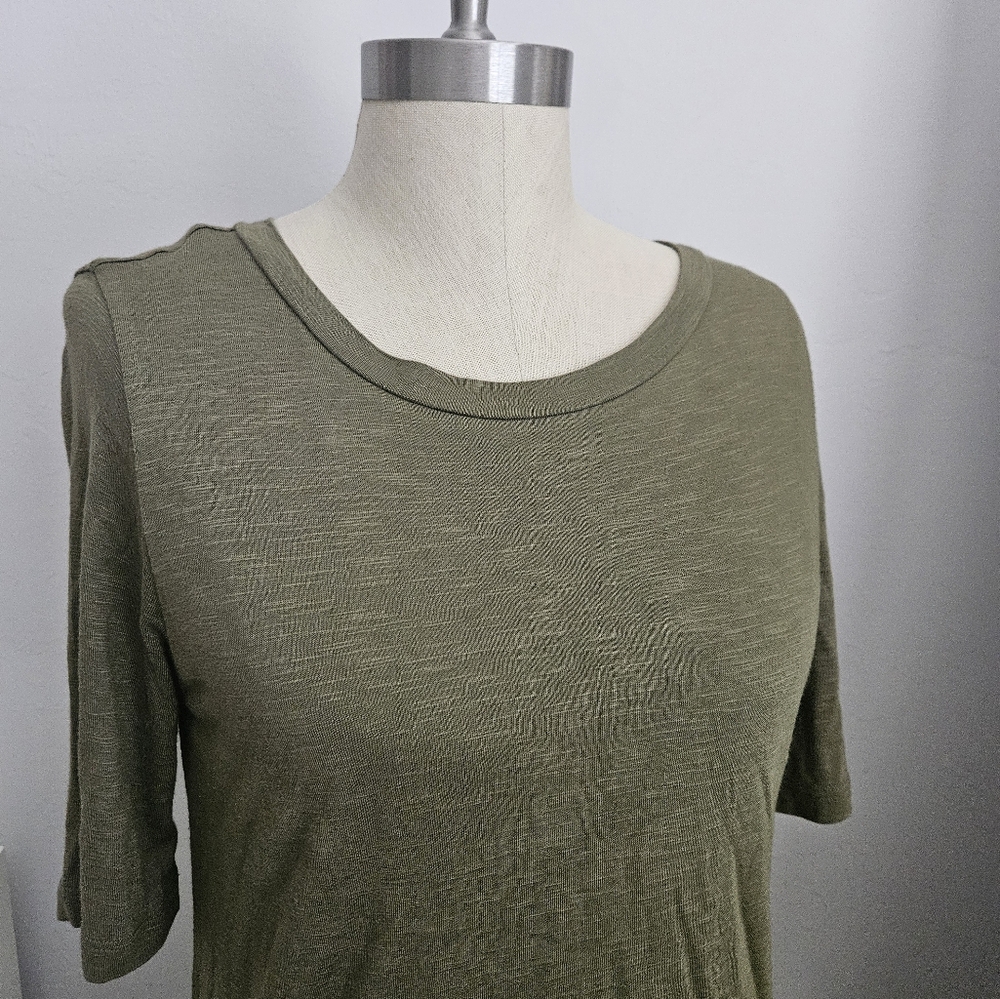 LILA ROSE Olive Green Maxi Slub T-Shirt Dress | SZ M - Picture 7 of 9